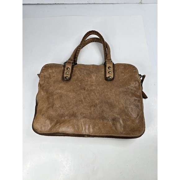 COSTANZA ROTA Genuine Soft THICK Brown Italian Leather Distress Satchel Bohemian - Picture 1 of 13